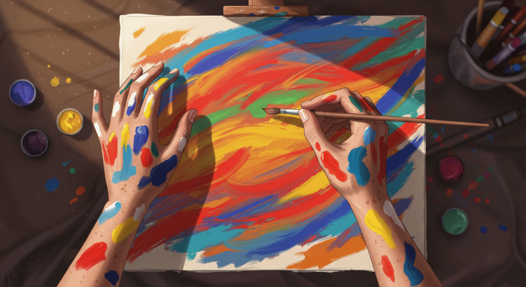 A relação entre arte, cor e simbolismo no cuidado com a saúde mental. As cores têm um papel muito importante na arte e saúde mental.